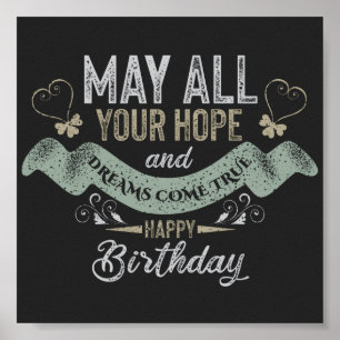 Vintage Motivational Alles Gute zum Geburtstag Poster