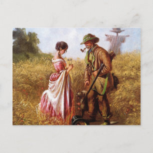 Vintage-Motive Peinliche Anfrage Postkarte