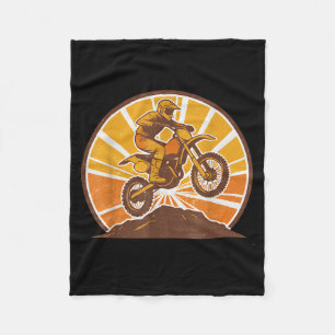 Vintage-Motocross-Fahrer Dirt Bike Springen Offroa Fleecedecke