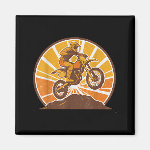 Vintage-Motocross-Fahrer Dirt Bike Sprung Off Road Magnet