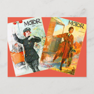 "Vintage Motor Magazine Covers" Postkarte