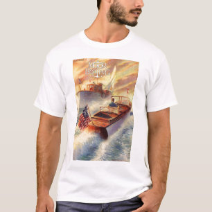 Vintage-Motorboot-T-Shirt. T-Shirt
