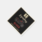 Vintage Motorcycle 60th Birthday Bike Party Serviette (Ecke)