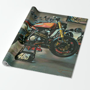 vintage motorcycle artwork geschenkpapier