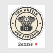 Vintage Motorcycle Engine Freedom Emblem Aufkleber (Blatt)
