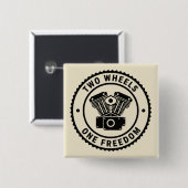 Vintage Motorcycle Engine Freedom Emblem Button (Vorne & Hinten)