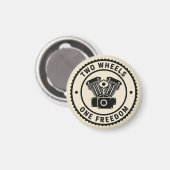 Vintage Motorcycle Engine Freedom Emblem Magnet (Vorderseite/Rückseite)