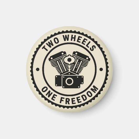 Vintage Motorcycle Engine Freedom Emblem Magnet (Vorne)