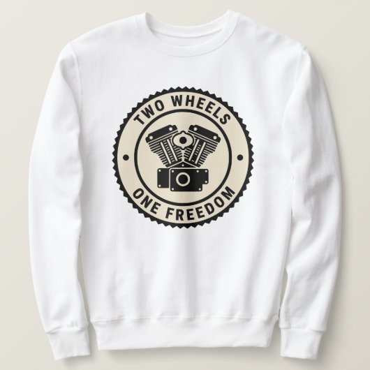 Vintage Motorcycle Engine Freedom Emblem Sweatshirt (Design vorne)