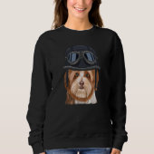 Vintage Motorcycle Helmet Havanese Sweatshirt (Vorderseite)
