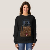 Vintage Motorcycle Helmet Spanish Water Dog Sweatshirt (Vorne ganz)