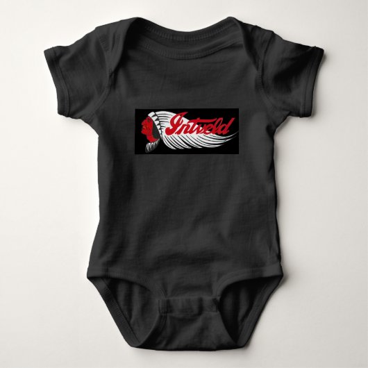 Vintage Motorcycle Logo Black Baby Strampler (Vorderseite)