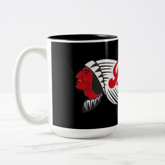 Vintage Motorcycle Logo Black Zweifarbige Tasse (Links)