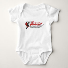 Vintage Motorcycle Logo White Baby Strampler