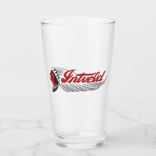 Vintage Motorcycle Logo White Glas (Vorderseite)