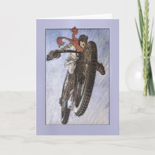 Vintage Motorcycle Poster Karte (Vorderseite)