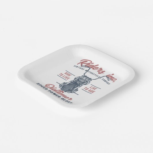 Vintage Motorcycle Riders Inc Pappteller (Gewinkelt)