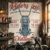 Vintage Motorcycle Riders Inc Poster