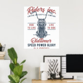 Vintage Motorcycle Riders Inc Poster (Heimbüro)