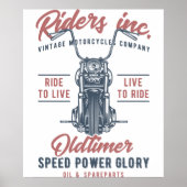 Vintage Motorcycle Riders Inc Poster (Vorne)