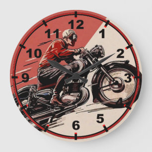 Vintage Motorcycles Große Wanduhr