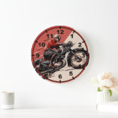 Vintage Motorcycles Große Wanduhr (Zuhause)