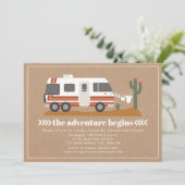 Vintage Motorhome Miniaturdusche Einladung (Stehend Vorderseite)