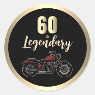 Vintage-Motorrad 60. Geburtstags-Bike Runder Aufkleber