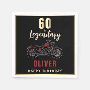 Vintage-Motorrad 60. Geburtstags-Party Serviette