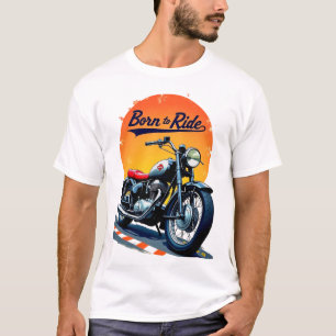 Vintage-Motorrad 'Born to Ride' Kunst. T-Shirt