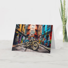 Vintage Motorrad-Cinematic-Auto - Blankokarte Dankeskarte