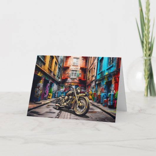 Vintage Motorrad-Cinematic-Auto - Blankokarte Dankeskarte (Vorderseite)