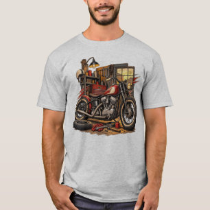 Vintage-Motorrad-Garagen-Workshop Herren T-Shirt