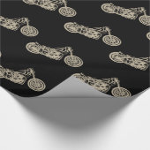 Vintage Motorrad-Illustration Geschenkpapier (Ecke)