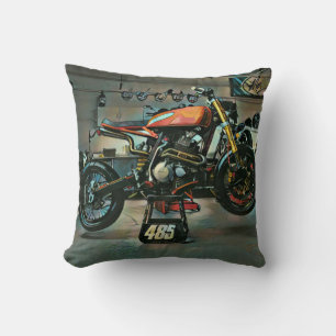 vintage Motorrad-Kunstwerke Kissen