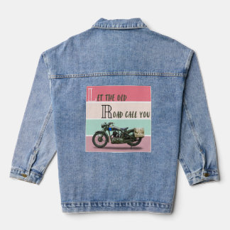 Vintage-Motorrad - Lass die alte Straße dich rufen Jeansjacke