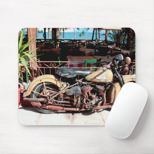 Vintage Motorrad-Mausunterlage Mousepad (Mit Mouse)