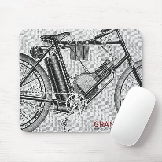 Vintage Motorrad-Mausunterlage Mousepad (Mit Mouse)