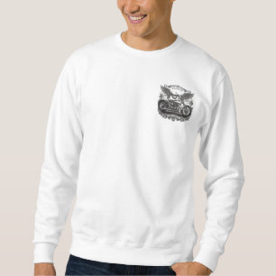 Vintage-Motorrad mit floralem Rahmen – Retro-Biker Sweatshirt