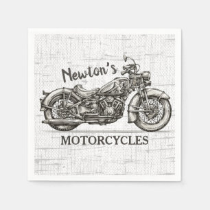 Vintage-Motorrad personalisierter NAME Biker-Garag Serviette