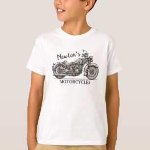 Vintage Motorrad-Personalisierter NAME Biker-Garag T-Shirt