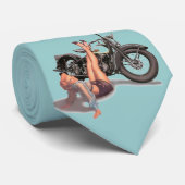 Vintage-Motorrad-Pin-up #1 Krawatte (Gerollt)