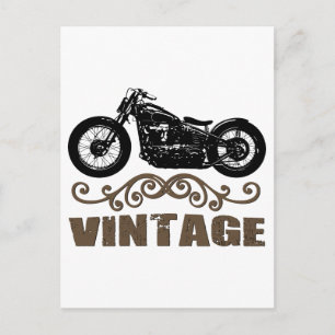 Vintage-Motorrad Postkarte