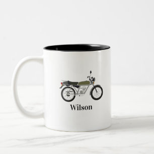 Vintage-Motorrad-Tasse Zweifarbige Tasse