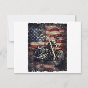 Vintage-Motorrad USA-Flagge Retro-Biker Amerikanis Einladung