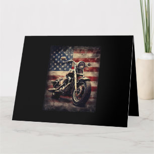 Vintage-Motorrad USA-Flagge Retro-Biker Amerikanis Karte