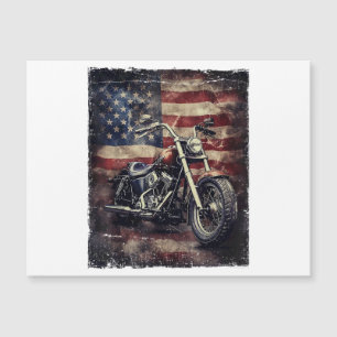 Vintage-Motorrad USA-Flagge Retro-Biker Amerikanis Magnetkarte