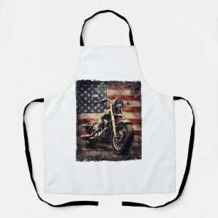 Vintage-Motorrad USA-Flagge Retro-Biker Amerikanis Schürze