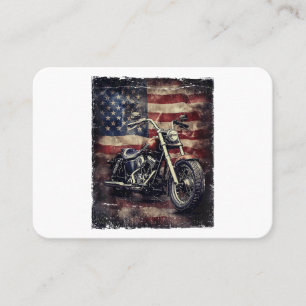 Vintage-Motorrad USA-Flagge Retro-Biker Amerikanis Visitenkarte