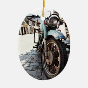 Vintage Motorrad-Verzierung Keramik Ornament